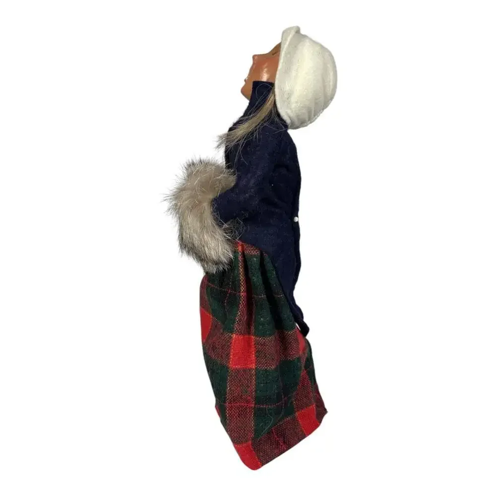 Byers' Choice Carolers Lady Plaid Fur Muff Limited Edition 89/100 1996 Christmas